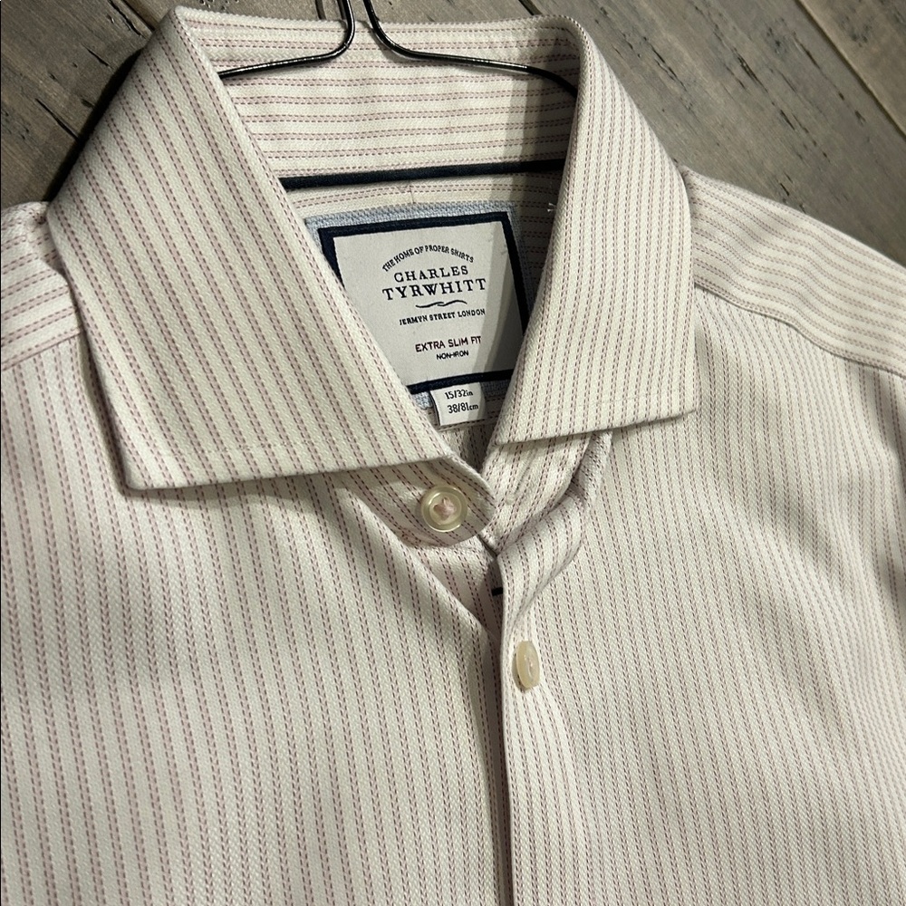 Charles Tyrwhitt pink striped dress shirt